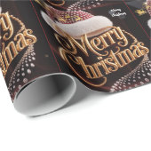 Süße Weihnachtsmannmütze & Typografie Geschenkpapier (Rolleneckpunkt)