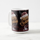 Süße Weihnachtsmannmütze & Typografie Kaffeetasse (Vorderseite Links)