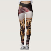 Süße Weihnachtsmannmütze & Typografie Leggings (Vorderseite)
