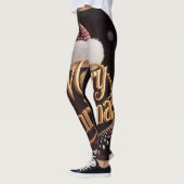 Süße Weihnachtsmannmütze & Typografie Leggings (Links)