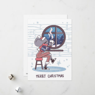 Süße Weihnachtsmaus Feiertagskarte