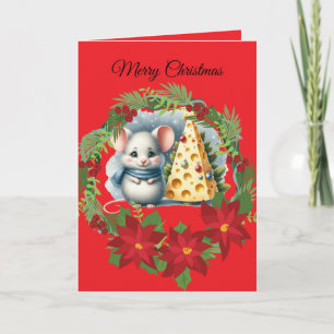 Süße Weihnachtsmaus gefaltete Feiertagskarte