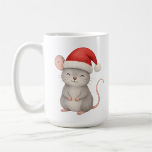 Süße Weihnachtsmaus mit Santa-Hut Kaffeetasse