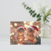 Süße Weihnachtsmäuse Postkarte (Stehend Vorderseite)