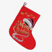 Süße Weihnachtsmütze Großer Weihnachtsstrumpf (Vorderansicht (hängend))