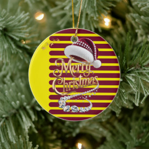 Süße Weihnachtsmütze Keramik Ornament
