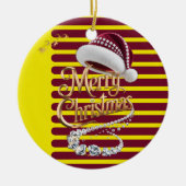 Süße Weihnachtsmütze Keramik Ornament (Vorne)