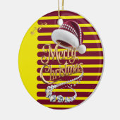Süße Weihnachtsmütze Keramik Ornament (Links)