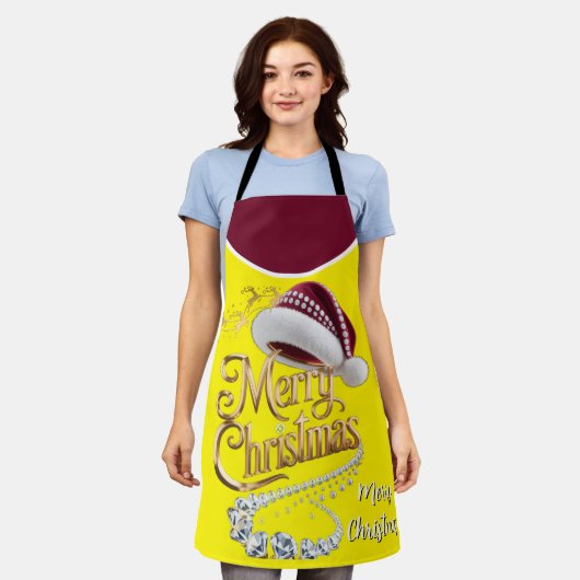 Süße Weihnachtsmütze Schürze (Getragen)