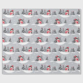 Süße Weihnachtspinguine Geschenkpapier (Flach)