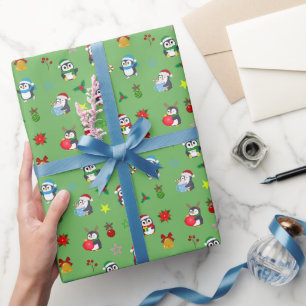 Süße Weihnachtspinguine Geschenkpapier