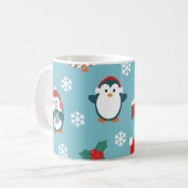 Süße Weihnachtspinguine Muster Kaffeetasse (Vorderseite Links)