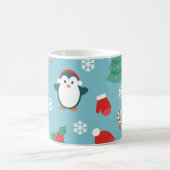 Süße Weihnachtspinguine Muster Kaffeetasse (Mittel)