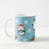 Süße Weihnachtspinguine Muster Kaffeetasse (Links)