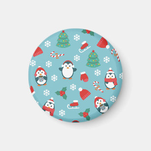 Süße Weihnachtspinguine Muster Magnet
