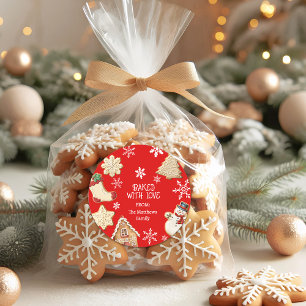Süße Weihnachtsplätzchen-Geschenkaufkleber Runder Aufkleber