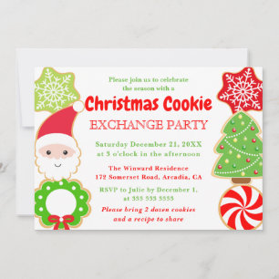 Süße Weihnachtsplätzchen-Tauschparty Einladung