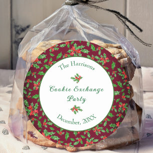 Süße Weihnachtsplätzchen-Tauschparty mit individue Runder Aufkleber