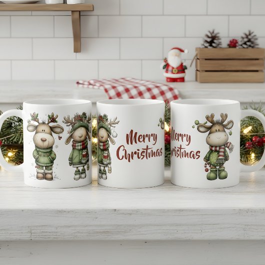 Süße Weihnachtsrenne Kaffeetasse