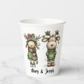 Süße Weihnachtsrenne Pappbecher (Rückseite)
