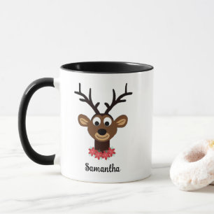 Süße Weihnachtsrentier personalisiert mit Ihrem Na Tasse