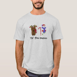 Süße Weihnachtsrentier und Schneemann T-Shirt