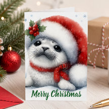 Süße Weihnachtsrobbe