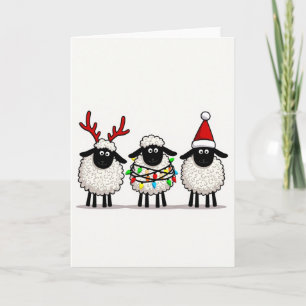 Süße Weihnachtsschaf-Grußkarte Karte