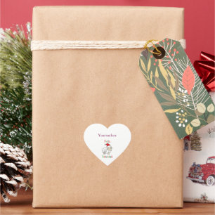 Süße Weihnachtsschafe – Frohe Weihnachten Herz-Aufkleber