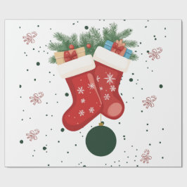 Süße Weihnachtsstrümpfe und Geschenke Holiday Desi Geschenkpapier