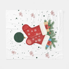 Süße Weihnachtsstrümpfe und Geschenke im Weihnacht Fleecedecke