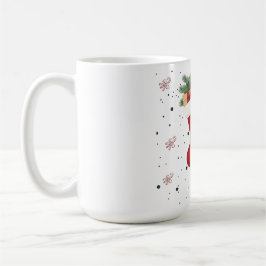 Süße Weihnachtsstrümpfe und Geschenke im Weihnacht Kaffeetasse