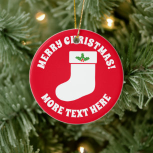 Süße Weihnachtsstrumpfsocke Christbaumschmuck Keramik Ornament