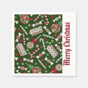 Süße Weihnachtssüßigkeits-Muster-Servietten Serviette