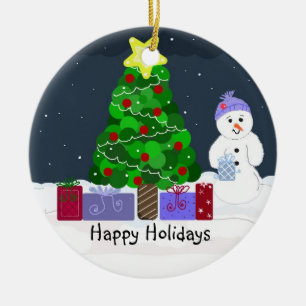 Süße Weihnachtsszene Keramikornament