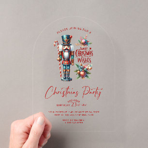 Süße Weihnachtswünsche Nussknacker Party-Einladung Acryleinladungen