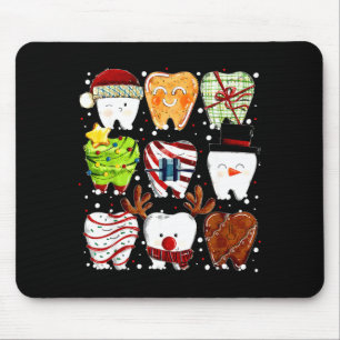 Süße Weihnachtszähne Lustiger Weihnachts-Zahnarzt Mousepad