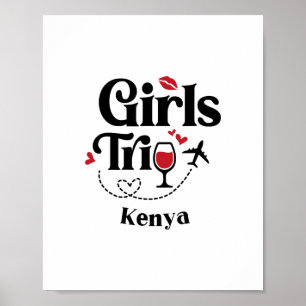Süße Wein Mädchen Reise Kenia Urlaub  Poster
