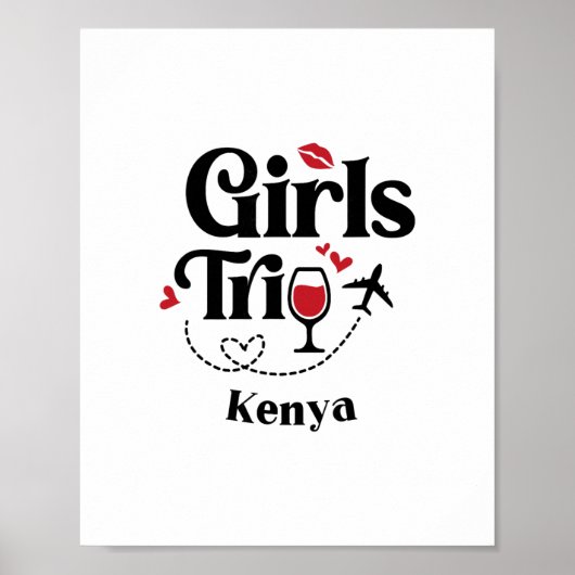 Süße Wein Mädchen Reise Kenia Urlaub  Poster (Vorne)