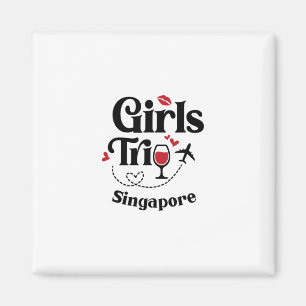 Süße Wein Mädchen Reise Singapur Urlaub Magnet