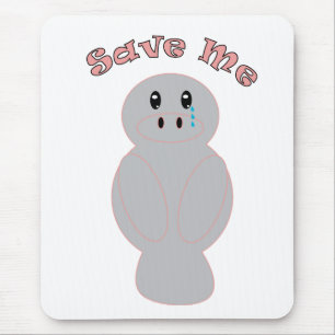 Süße weinende Seekuh Rette mich Ozeanschutz Mousepad