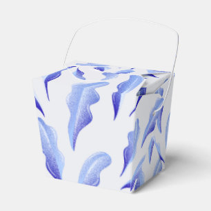süße weiße blaue einfache Blätter Blumen  Geschenkschachtel