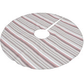 Süße weiße braune Streifen Polyester Weihnachtsbaumdecke (Schrägansicht)