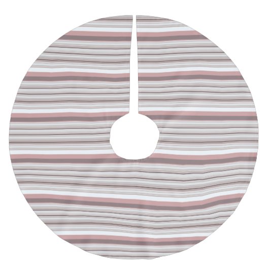 Süße weiße braune Streifen Polyester Weihnachtsbaumdecke (Vorderseite)