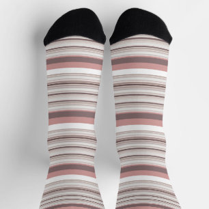 Süße weiße braune Streifen Socken