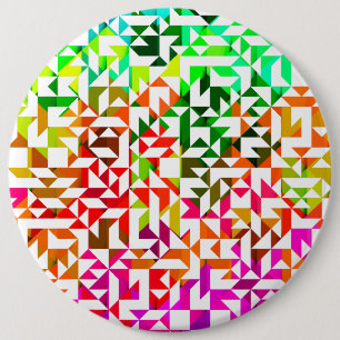 Süße weiße bunte geometrische Muster Button