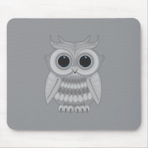 Süße weiße Cartoon-Eule große Augen Kawaii Mousepad