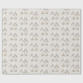 Süße weiße Cream-Kaninchen Weihnachten Geschenkpapier (Flach)