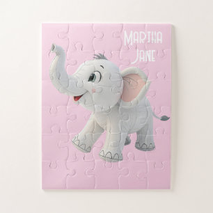 Süße weiße Elefantenpuzzles Puzzle