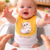 Süße Weiße Fuchs-Bauch-nach-oben-Baby-Bib
